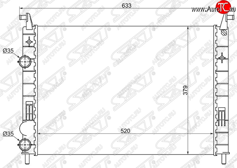 5 399 р. Радиатор двигателя SAT (пластинчатый, МКПП) Fiat Siena (1996-2016)  с доставкой в г. Нижний Новгород