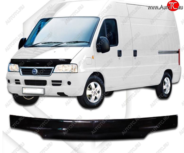 1 999 р. Дефлектор капота CA-Plastic  Fiat Ducato  250 (2006-2014) (Classic черный, Без надписи)  с доставкой в г. Нижний Новгород