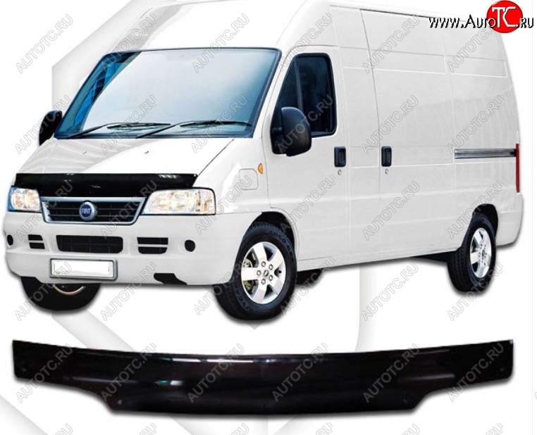 2 199 р. Дефлектор капота CA-Plastiс  Fiat Ducato  230 (1994-2002) (Classic черный, Без надписи)  с доставкой в г. Нижний Новгород