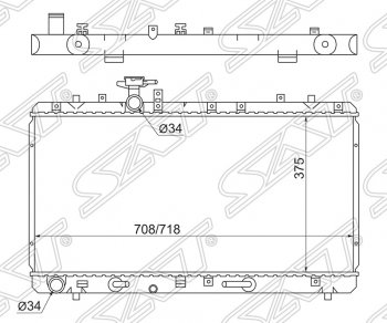 Радиатор двигателя SAT (трубчатый, МКПП/АКПП) Suzuki SX4 YA21S,YB21S дорестайлинг, хэтчбэк (2006-2011)