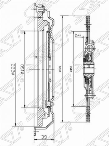 Комплект сцепления SAT (1.4,1.6,1.6Ti) Ford Fiesta 6 хэтчбэк 3 дв. дорестайлинг (2008-2013)