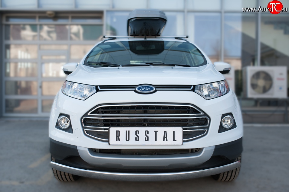 15 649 р. Защита переднего бампера (Ø75х42 мм, нержавейка) Russtal Ford EcoSport дорестайлинг (2013-2019)  с доставкой в г. Нижний Новгород