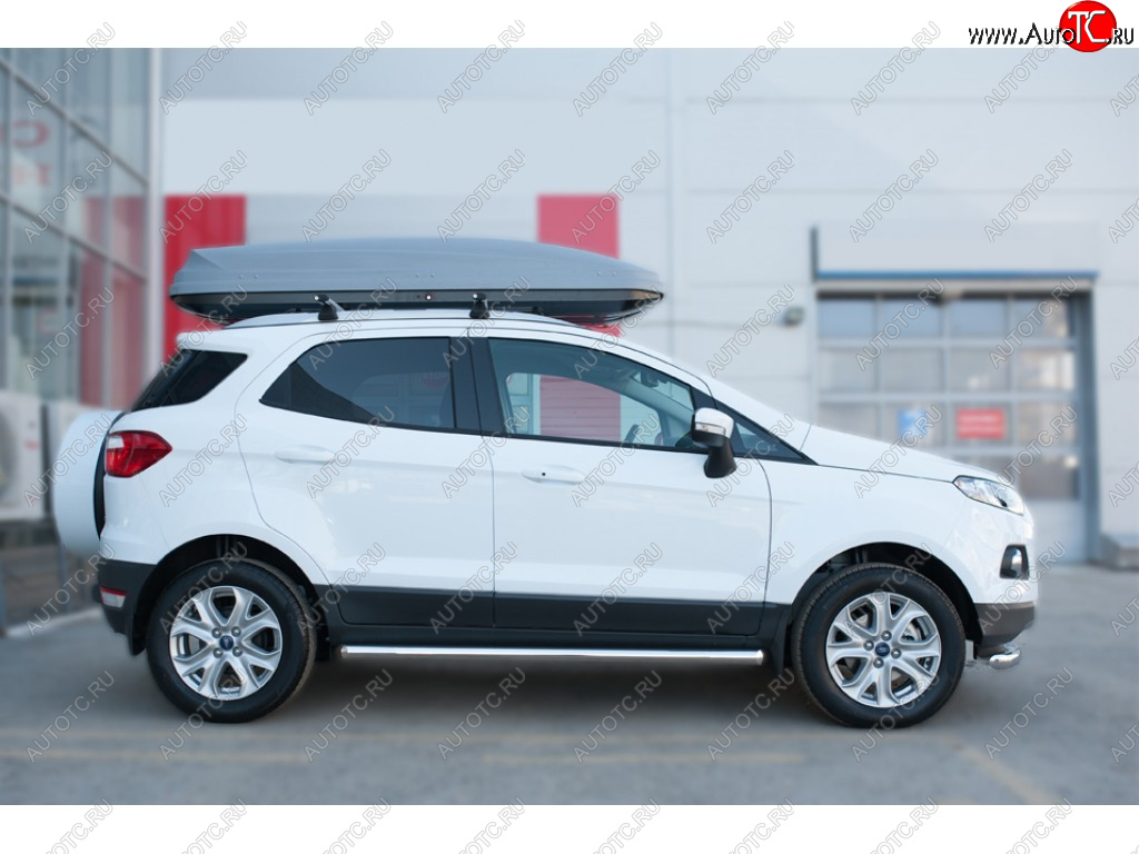 17 599 р. Защита порогов (труба D63 мм) SLITKOFF  Ford EcoSport (2013-2019) дорестайлинг (Защита порогов со срезом 45°)  с доставкой в г. Нижний Новгород