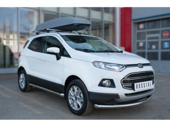 17 599 р. Защита порогов (труба D63 мм) SLITKOFF  Ford EcoSport (2013-2019) дорестайлинг (Защита порогов со срезом 45°)  с доставкой в г. Нижний Новгород. Увеличить фотографию 2