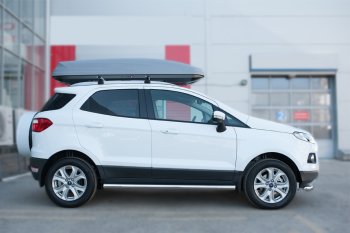 9 999 р. Защита порогов (труба D63 мм) SLITKOFF Ford EcoSport дорестайлинг (2013-2019) (Защита порогов с закругленными торцами (вариант 3))  с доставкой в г. Нижний Новгород. Увеличить фотографию 2