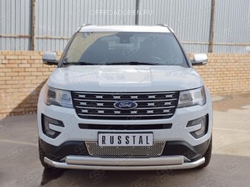 3 689 р. Решетка радиатора Russtal лист Ford Explorer U502 2-ой рестайлинг, 5 дв. (2017-2019) (Неокрашенная)  с доставкой в г. Нижний Новгород. Увеличить фотографию 3