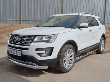 14 899 р. Одинарная защита переднего бампера диаметром 76 мм Ford Explorer U502 1-ый рестайлинг, 5 дв. (2015-2018)  с доставкой в г. Нижний Новгород. Увеличить фотографию 2