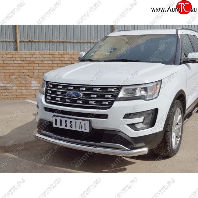 14 899 р. Одинарная защита переднего бампера диаметром 76 мм Ford Explorer U502 1-ый рестайлинг, 5 дв. (2015-2018)  с доставкой в г. Нижний Новгород