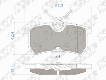 979 р. Колодки тормозные задние SAT Ford Fiesta 5 хэтчбэк 5 дв. рестайлинг (2005-2008)  с доставкой в г. Нижний Новгород. Увеличить фотографию 1