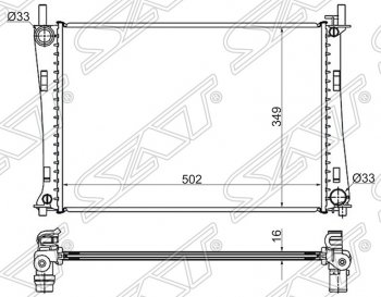 4 499 р. Радиатор двигателя SAT (пластинчатый, 1.25/1.3/1.4/1.6, МКПП/АКПП) Ford Fiesta 5 хэтчбэк 5 дв. дорестайлинг (2001-2005)  с доставкой в г. Нижний Новгород. Увеличить фотографию 1