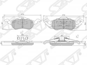 1 499 р. Колодки тормозные SAT (передние)  Ford Focus  1 (1998-2005) седан дорестайлинг, универсал дорестайлинг, хэтчбэк 3 дв. дорестайлинг, хэтчбэк 5 дв. дорестайлинг, седан рестайлинг, универсал рестайлинг, хэтчбэк 3 дв. рестайлинг, хэтчбэк 5 дв. рестайлинг  с доставкой в г. Нижний Новгород. Увеличить фотографию 1