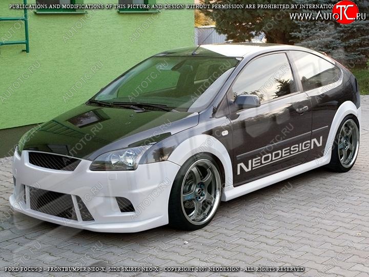 14 199 р. Пороги накладки Neodesign Ford Focus 2 хэтчбэк 3 дв. рестайлинг (2007-2011)  с доставкой в г. Нижний Новгород