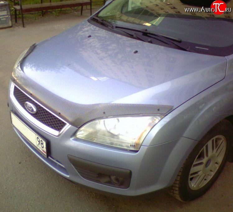 3 399 р. Дефлектор капота NovLine (прозрачный) Ford Focus 2 универсал дорестайлинг (2004-2008)  с доставкой в г. Нижний Новгород