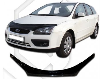 Дефлектор капота CA-Plastiс exclusive Ford Focus 2 универсал дорестайлинг (2004-2008)