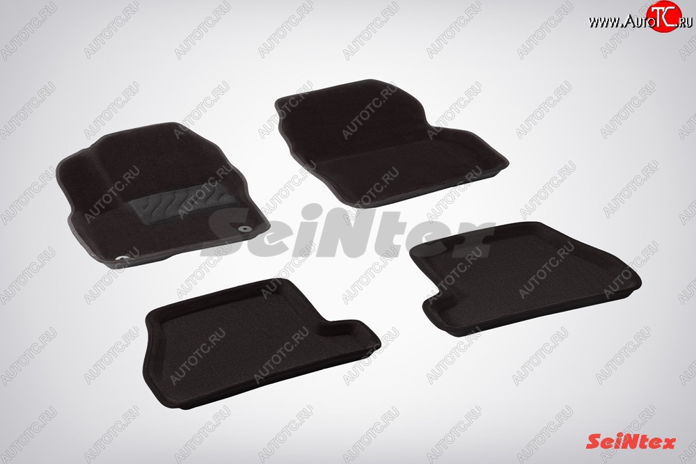 4 799 р. Коврики в салон (АКПП) SeiNtex Premium 3D 4 шт. (ворсовые, черные)  Ford Focus  3 (2010-2019) универсал дорестайлинг, хэтчбэк дорестайлинг, седан дорестайлинг, седан рестайлинг, универсал рестайлинг, хэтчбэк рестайлинг  с доставкой в г. Нижний Новгород