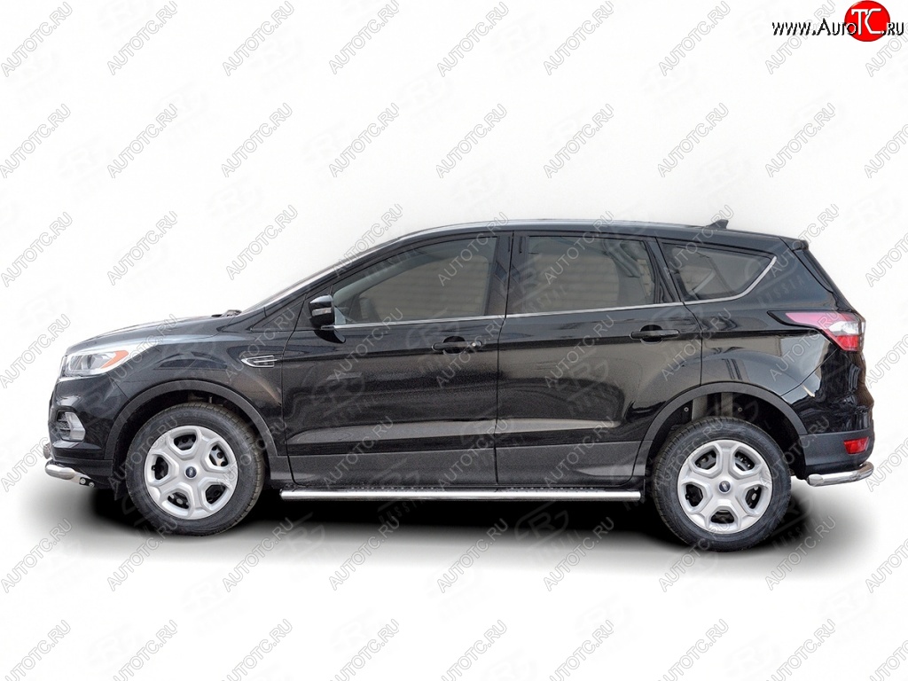 27 699 р. Порожки для ног (труба Ø120х60, овал с проступью) Russtal Ford Kuga 2 рестайлинг (2016-2019)  с доставкой в г. Нижний Новгород