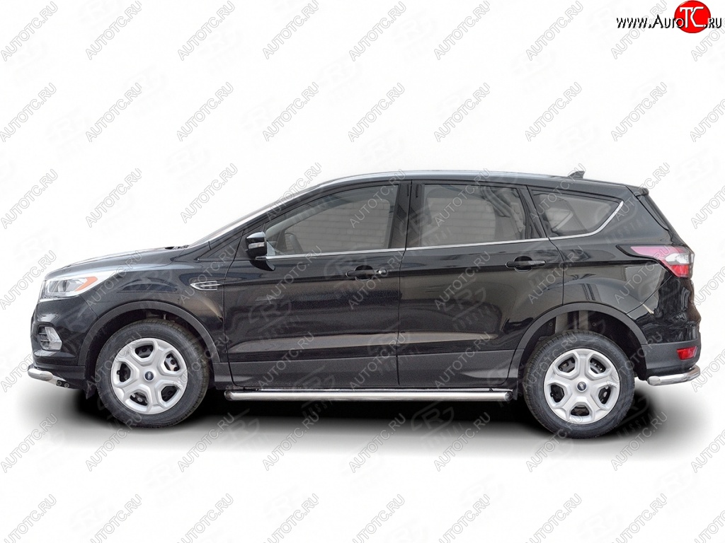 17 599 р. Защита порогов из круглой трубы диаметром 63 мм SLITKOFF  Ford Kuga  2 (2016-2019) рестайлинг  с доставкой в г. Нижний Новгород