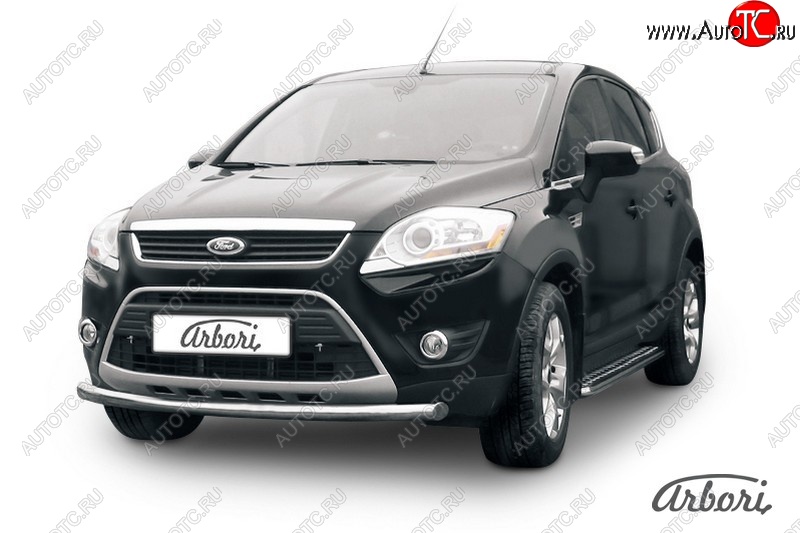 9 899 р. Защита переднего бампера Arbori (нержавейка, 1 труба d57mm) Ford Kuga 1 (2008-2013)  с доставкой в г. Нижний Новгород