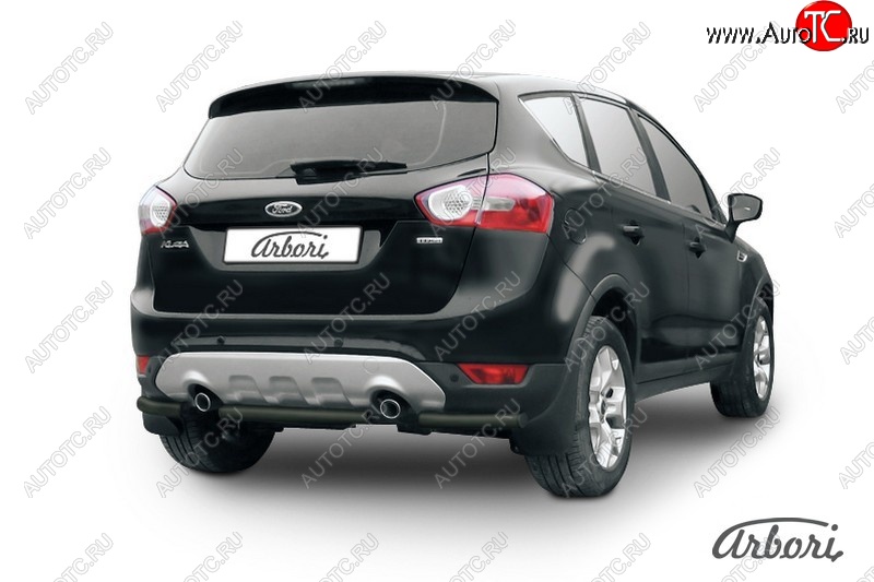 7 019 р. Защита заднего бампера Arbori (черная, 1 труба d57 mm). Ford Kuga 1 (2008-2013)  с доставкой в г. Нижний Новгород