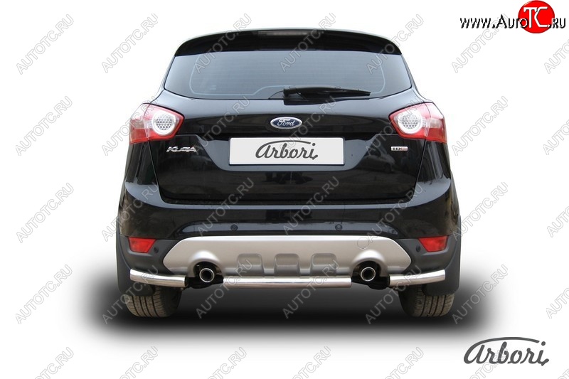 6 389 р. Защита заднего бампера Arbori (нержавейка, 1 труба d57 mm). Ford Kuga 1 (2008-2013)  с доставкой в г. Нижний Новгород