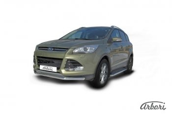 12 869 р. Защита переднего бампера Arbori (нержавейка, 1 труба d57 mm) Ford Kuga 2 дорестайлинг (2013-2016)  с доставкой в г. Нижний Новгород. Увеличить фотографию 2