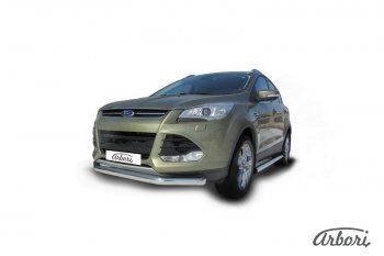 13 319 р. Защита переднего бампера Arbori (нержавейка, 1 труба d76 mm) Ford Kuga 2 дорестайлинг (2013-2016)  с доставкой в г. Нижний Новгород. Увеличить фотографию 2