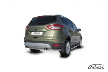 6 389 р. Защита заднего бампера Arbori (нержавейка, 1 труба d57 mm). Ford Kuga 2 дорестайлинг (2013-2016)  с доставкой в г. Нижний Новгород. Увеличить фотографию 2