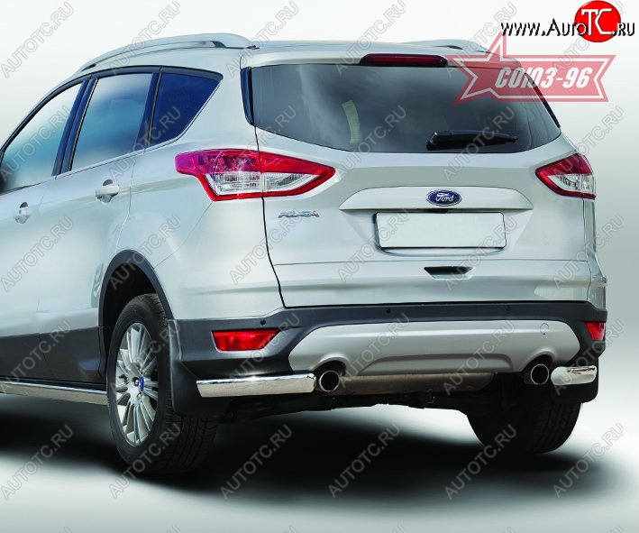 10 799 р. Защита заднего бампера из боковых уголков Souz-96 (d76х42) Ford Kuga 2 дорестайлинг (2013-2016)  с доставкой в г. Нижний Новгород