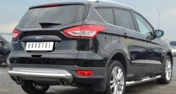 13 999 р. Одинарная защита заднего бампера из трубы диаметром 76 мм SLITKOFF Ford Kuga 2 дорестайлинг (2013-2016)  с доставкой в г. Нижний Новгород. Увеличить фотографию 3