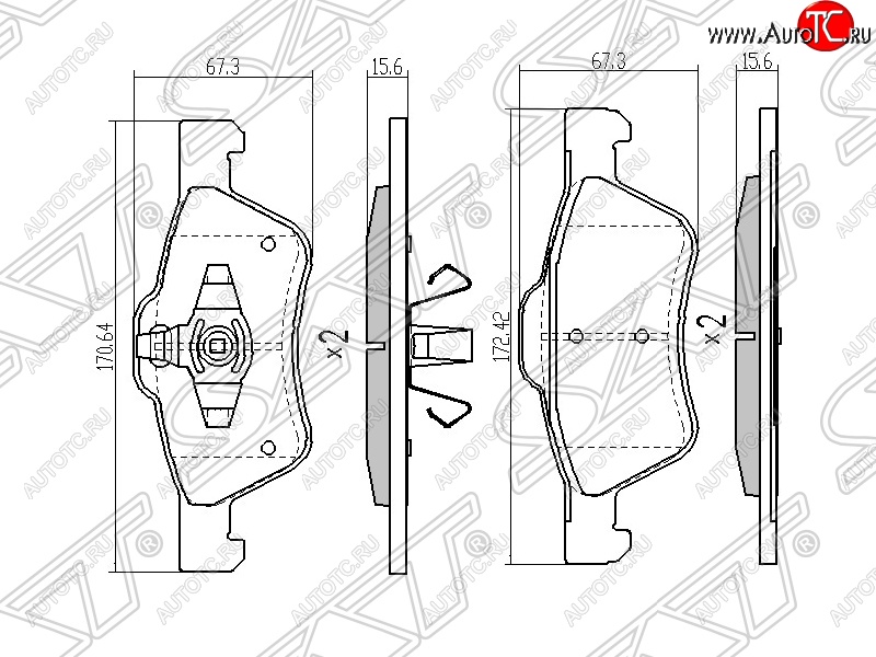 1 669 р. Колодки тормозные SAT (передние)  Ford Maverick  TM1 (2000-2007), Mazda Tribute (2000-2007)  с доставкой в г. Нижний Новгород