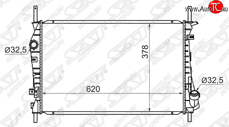 8 399 р. Радиатор двигателя SAT (пластинчатый, 2.4D/2.4TD, МКПП) Ford Transit цельнометаллический фургон дорестайлинг (2000-2006)  с доставкой в г. Нижний Новгород