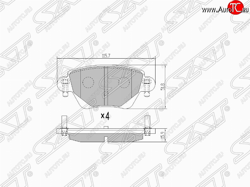 999 р. Колодки тормозные SAT (задние)  Ford Mondeo (2000-2007) Mk3,B4Y дорестайлинг, седан, Mk3,BWY дорестайлинг, универсал, Mk3,B4Y рестайлинг, седан, Mk3,BWY рестайлинг, универсал  с доставкой в г. Нижний Новгород