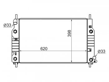 Радиатор двигателя SAT (пластинчатый, АКПП, 1.6 / 1.8 / 2.0) Ford Cougar EC, MC хэтчбэк 3 дв. (1998-2002)
