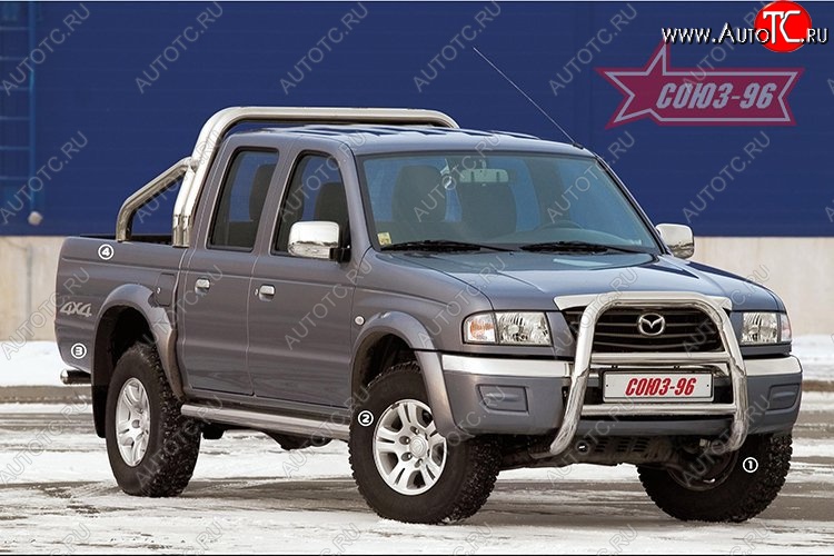 16 064 р. Защита переднего бампера Souz-96 (d76) Ford Ranger (2006-2009)  с доставкой в г. Нижний Новгород