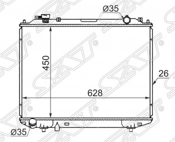 Радиатор двигателя SAT (пластинчатый, 2.5D/2.5TD/2.9D/3.0TD, МКПП) Mazda BT-50 (2006-2011)