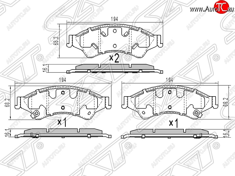 939 р. Колодки тормозные передние SAT Mazda BT-50 (2011-2015)  с доставкой в г. Нижний Новгород