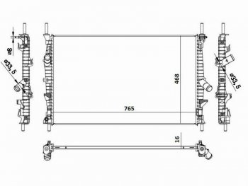 Радиатор двигателя SAT (пластинчатый, МКПП/АКПП, 2.0/2.2) Ford Transit 4  рестайлинг (2020-2024)