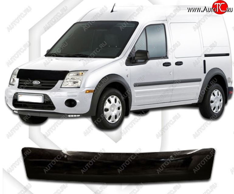 1 999 р. Дефлектор капота CA-Plastiс  Ford Transit Connect (2002-2009) (Classic черный, Без надписи)  с доставкой в г. Нижний Новгород