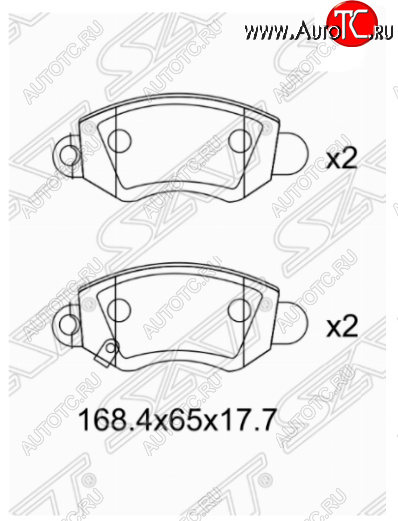 1 329 р. Комплект передних тормозных колодок SAT Ford Transit цельнометаллический фургон дорестайлинг (2000-2006)  с доставкой в г. Нижний Новгород