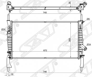 Радиатор двигателя SAT (трубчатый, 2.2TD / 2.3 / 2.4TD, МКПП) Ford Transit цельнометаллический фургон (2006-2014)