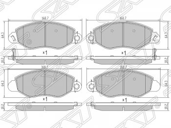 Колодки тормозные SAT (передние) Ford (Форд) Transit (Транзит) (2000-2006) цельнометаллический фургон дорестайлинг