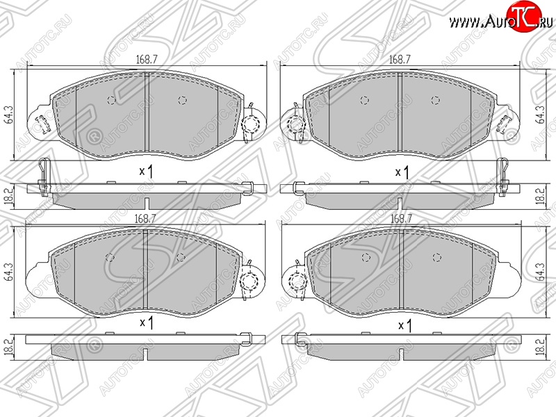 1 699 р. Колодки тормозные SAT (передние)  Ford Transit (2000-2006) цельнометаллический фургон дорестайлинг  с доставкой в г. Нижний Новгород