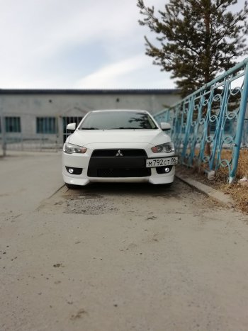 2 699 р. Клыки Evo на передний бампер автомобиля Mitsubishi Lancer CY седан рестайлинг (2011-2017) (Неокрашенные)  с доставкой в г. Нижний Новгород. Увеличить фотографию 7