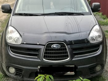 2 399 р. Дефлектор капота CA-Plastiс  Subaru Tribeca (2005-2007) (Шелкография черная)  с доставкой в г. Нижний Новгород. Увеличить фотографию 3