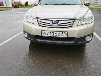 2 299 р. Дефлектор капота CA-Plastiс  Subaru Outback ( BR/B14,  BR,) (2009-2015) дорестайлинг универсал, B14)  рестайлинг универсал (Шелкография серебро)  с доставкой в г. Нижний Новгород. Увеличить фотографию 2