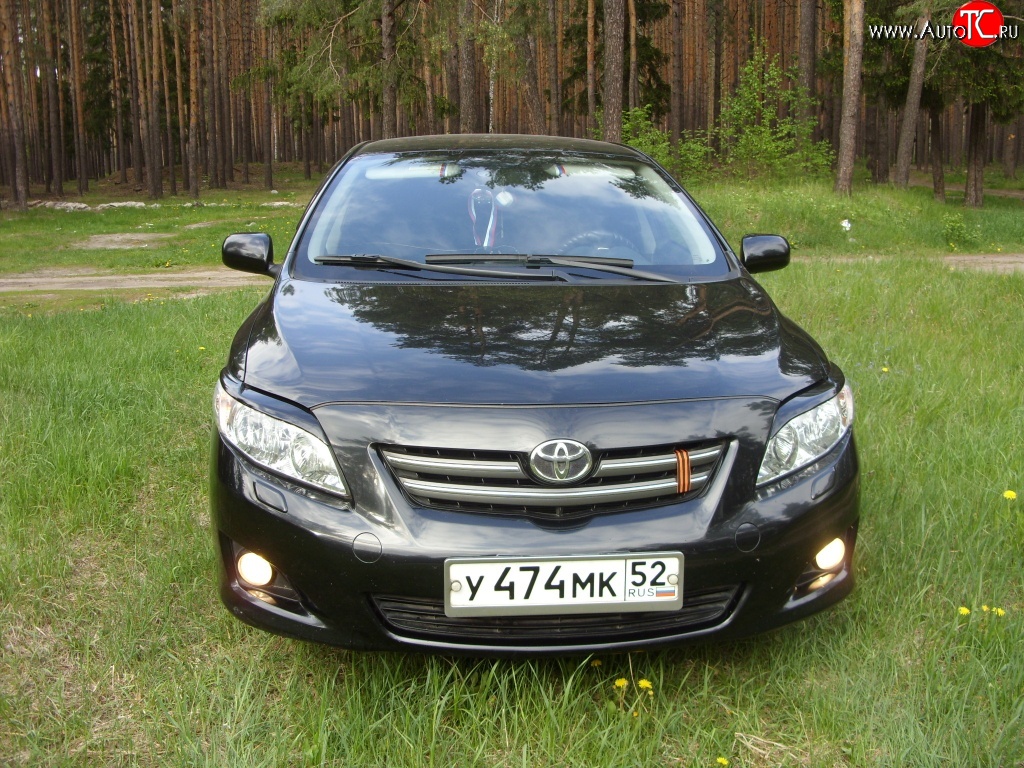 699 р. Комплект ресничек на фары Sport  Toyota Corolla  E150 (2006-2010) седан дорестайлинг (Неокрашенные)  с доставкой в г. Нижний Новгород