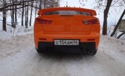 5 399 р. Накладка Evo на задний бампер Mitsubishi Lancer 10 седан дорестайлинг (2007-2010) (Неокрашенная)  с доставкой в г. Нижний Новгород. Увеличить фотографию 4