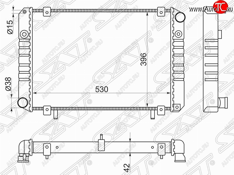 6 449 р. Радиатор двигателя SAT (трубчатый, МКПП, без кондиционера)  ГАЗ Баргузин (2217 автобус), ГАЗель (3302,  2705,  3221,  3221,Бизнес,  2705,Бизнес,  3302,Бизнес), Соболь (2752,  2310,  2217 автобус,  2217 Бизнес автобус,  2752,Бизнес,  2310,Бизнес)  с доставкой в г. Нижний Новгород