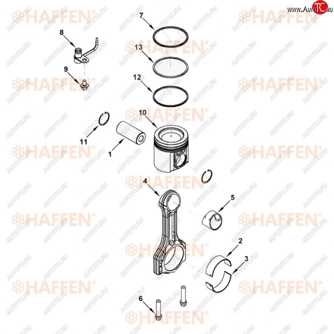 5 399 р. Комплект вкладышей шатунных (оригинал) ISF 2.8 HAFFEN Foton Aumark (BJ11) (2010-2024)  с доставкой в г. Нижний Новгород