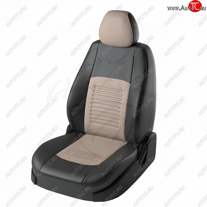 7 399 р. Чехлы для сидений Lord Autofashion Турин (экокожа, отд. бока)  Geely Emgrand EC7 (2009-2020) седан дорестайлинг, хэтчбек, седан 1-ый рестайлинг, седан 2-ой рестайлинг (Черный, вставка бежевая)  с доставкой в г. Нижний Новгород